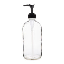Load image into Gallery viewer, Glass Boston Round Bottles with Lotion Pump