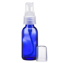 Load image into Gallery viewer, Cobalt Blue Glass Boston Round Bottles with Fine Mist Sprayer