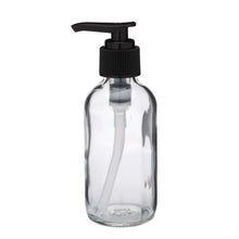 Load image into Gallery viewer, Glass Boston Round Bottles with Lotion Pump