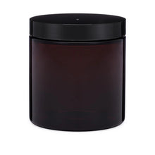Load image into Gallery viewer, Amber PET Straight Sided Jar (Black Cap)