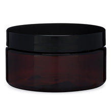 Load image into Gallery viewer, Amber PET Straight Sided Jar (Black Cap)
