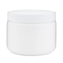Load image into Gallery viewer, White HDPE Wide Mouth Straight Sided Jars with Label Panel &amp; Cap

