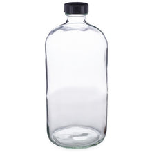 Load image into Gallery viewer, 32 oz Glass Boston Round Bottles (Black Phenolic Cap)
