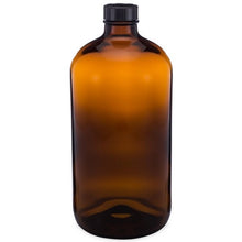 Load image into Gallery viewer, 32 oz Glass Boston Round Bottles (Black Phenolic Cap)
