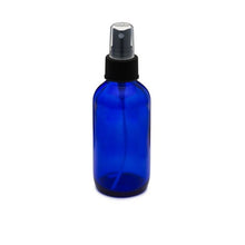 Load image into Gallery viewer, Cobalt Blue Glass Boston Round Bottles with Fine Mist Sprayer
