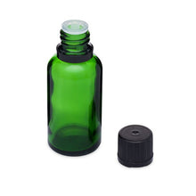 Load image into Gallery viewer, Green Glass Euro Dropper Bottles with Tamper-Evident Cap

