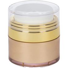 Load image into Gallery viewer, Airless Jar, Clear Cap, Shiny Gold Collar, Gold Body

