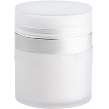 Load image into Gallery viewer, Airless Jar, Frosted Cap, Matte Silver Collar, PP Inner Cup w/Frosted Outer

