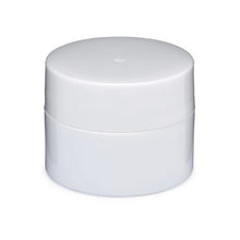 Load image into Gallery viewer, White PP/PS Plastic Doublewall Lip Balm Jar &amp; White Flat Lid

