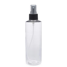 Load image into Gallery viewer, Clear PET Plastic Cylinder Round Bottle &amp; Black Fine Mist Sprayer
